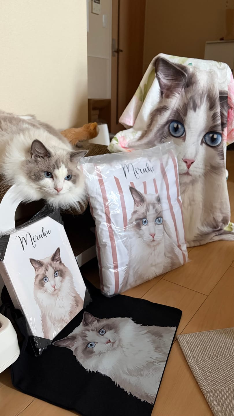 Customer photo review of Petcanva©オーダーメイド ペット似顔絵【5点セット】