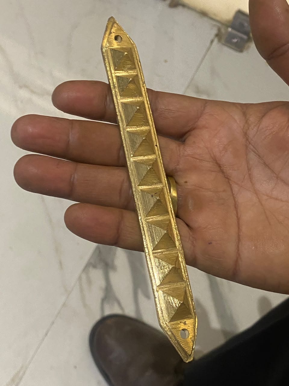 Customer photo review of 9 Pyramid Strips – Vastu Remedy for Door Threshold & Toilet Energy Blocking | Copper/Brass/Lead Door Corrections | 7 inches