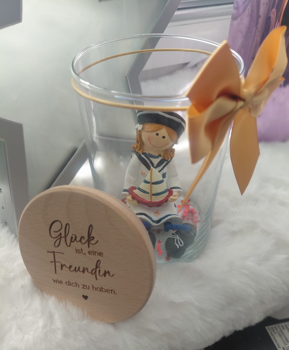 Customer photo review of Geschenk-Glas "Glück ist, eine Freundin wie dich zu haben"