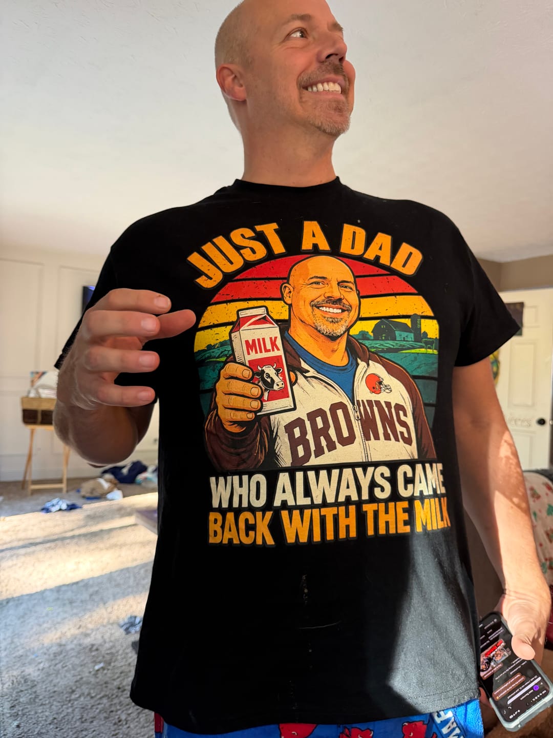 Customer photo review of Dad Milk| Custom T-shirt