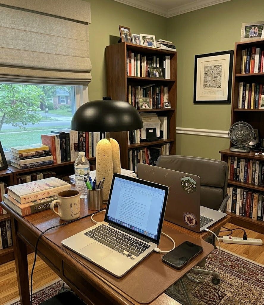 Customer photo review of Black Dome Shade Table Lamp on Travertine Base, 45 cm