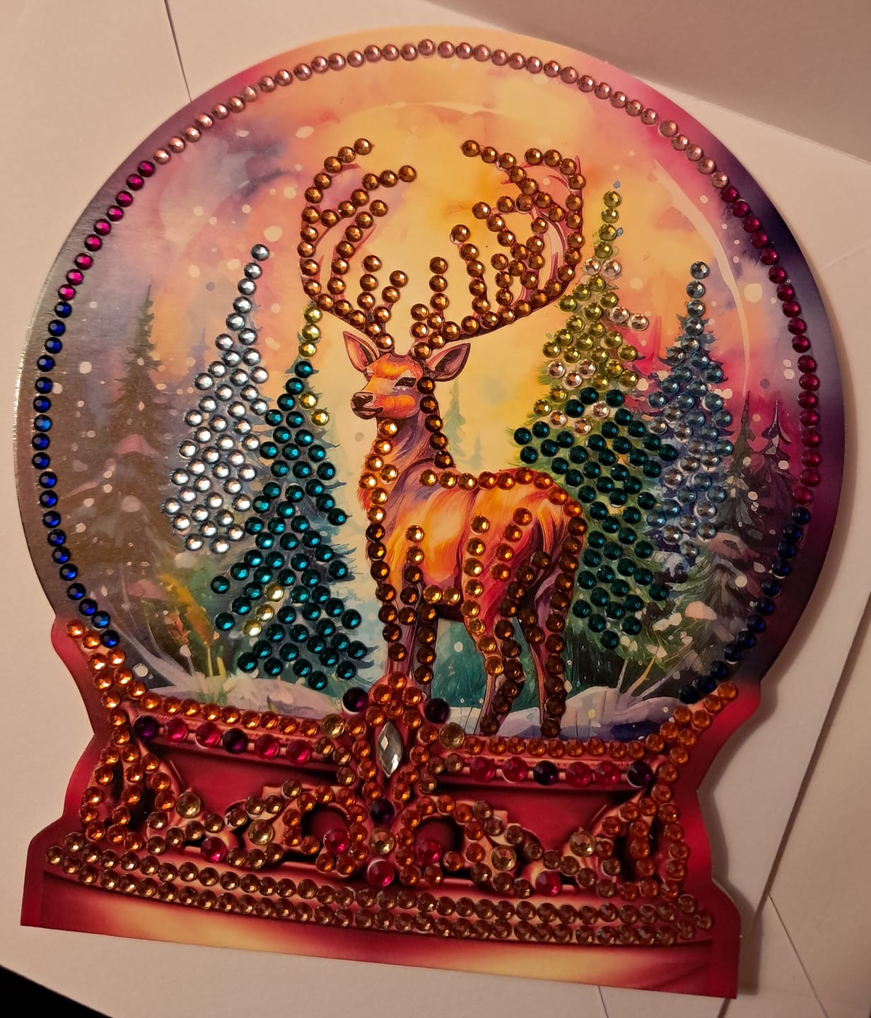 Customer photo review of Merry Christmas Diamond Painting Weihnachtskarten (8x) – DIY Set