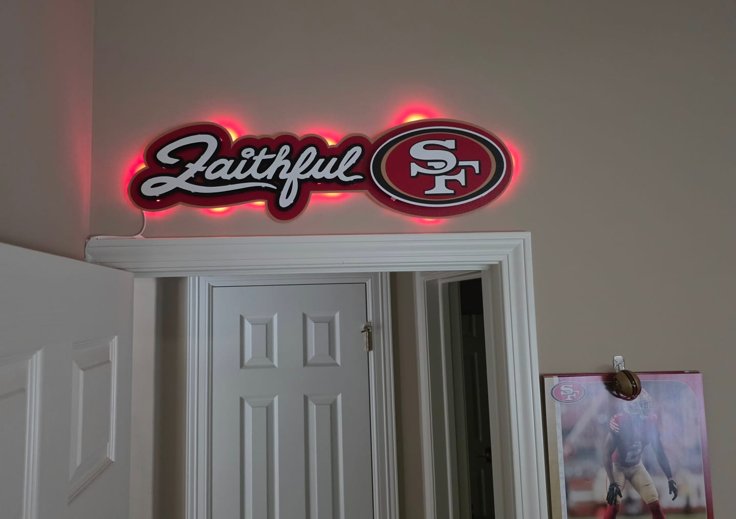 Customer photo review of San Francisco 49ers - Hex Head EXCLUSIVE "Faithful" Wordmark 3D Metal Wall Art