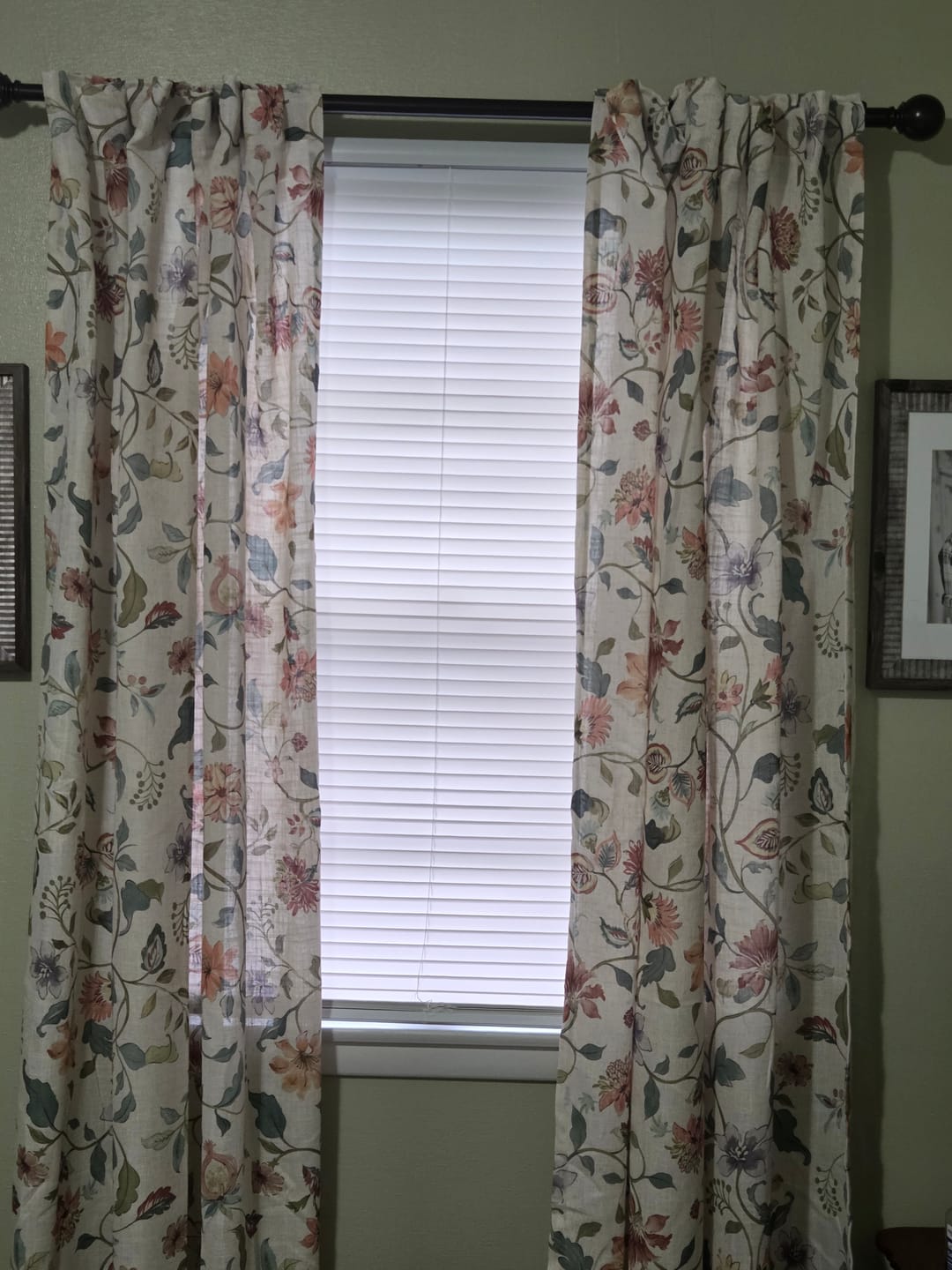 Customer photo review of Hattie Floral Linen Blend Curtains (2 Panels)