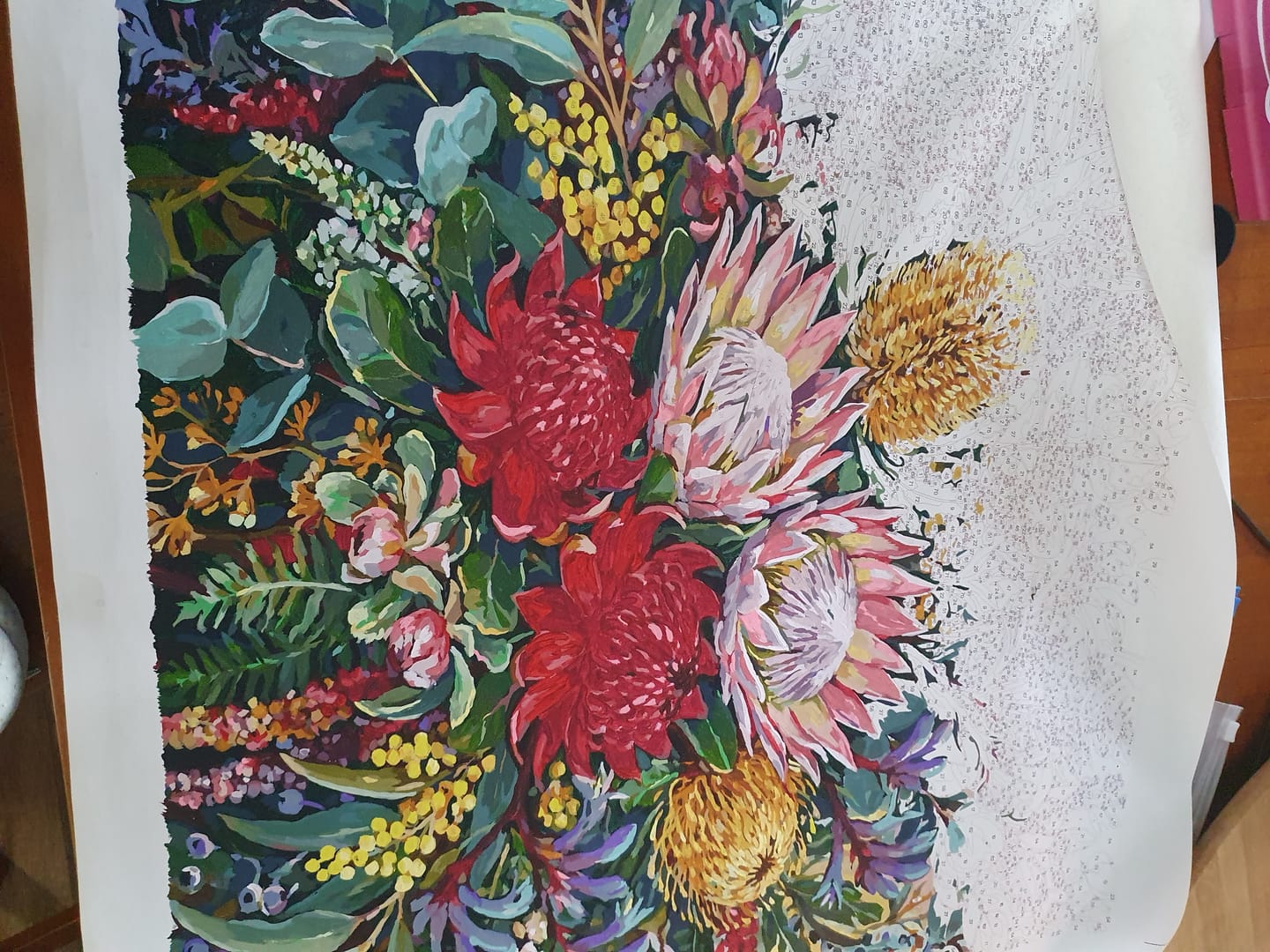 Customer photo review of Protea Native Bouquet (Paint by Numbers)