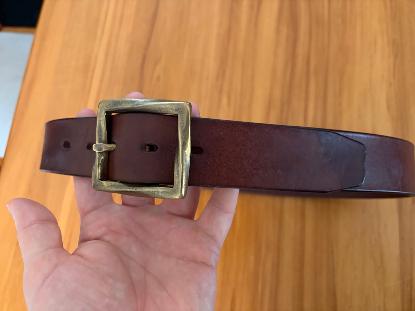 Customer photo review of No.3 Vintage Belt - luosjiet®belts - Washed Cowhide&Brass Buckle