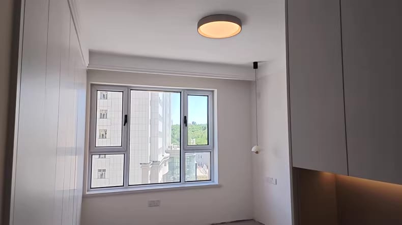 Customer photo review of Fluted Flush Mount Ceiling Light, White Acrylic Shade, 46 cm