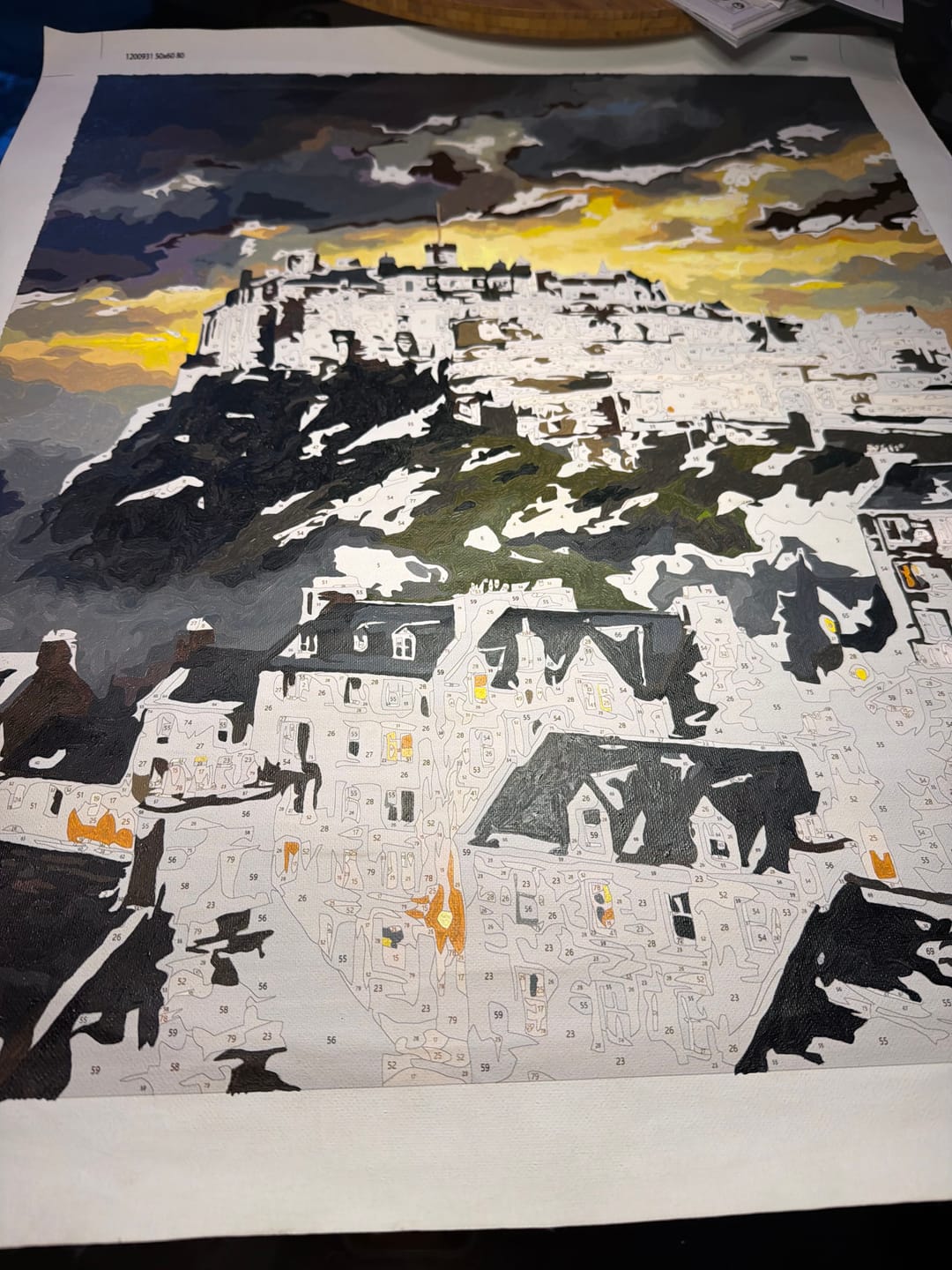 Customer photo review of Edinburgh Castle Stormy Dusk (80 Color Paint by Numbers)