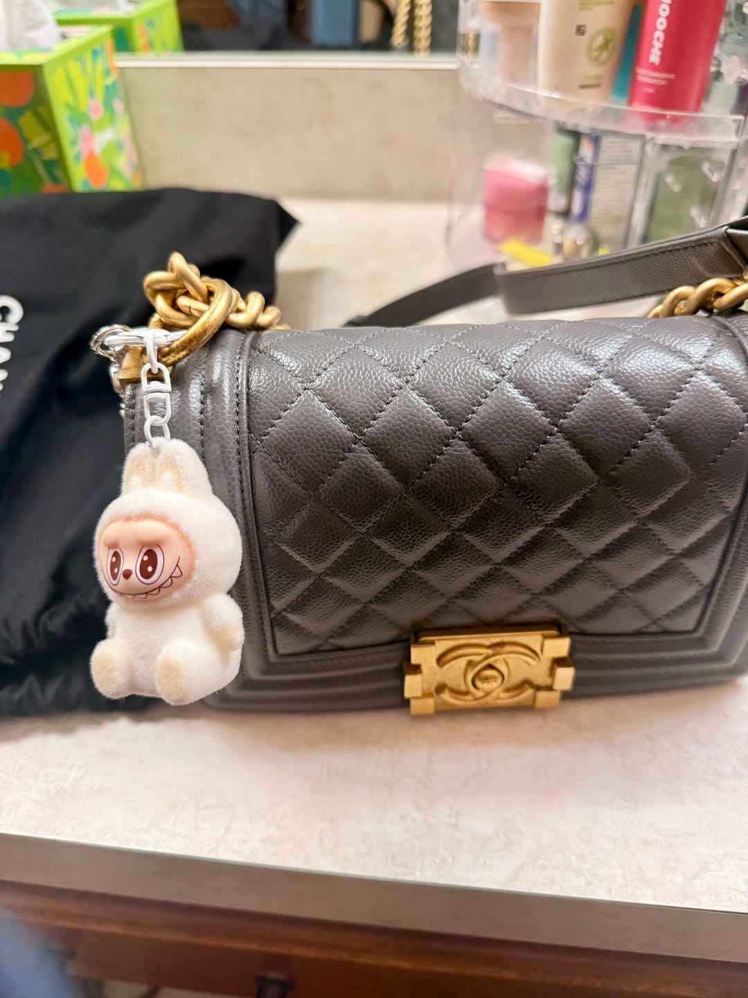 Customer photo review of CC White Labubu Charm