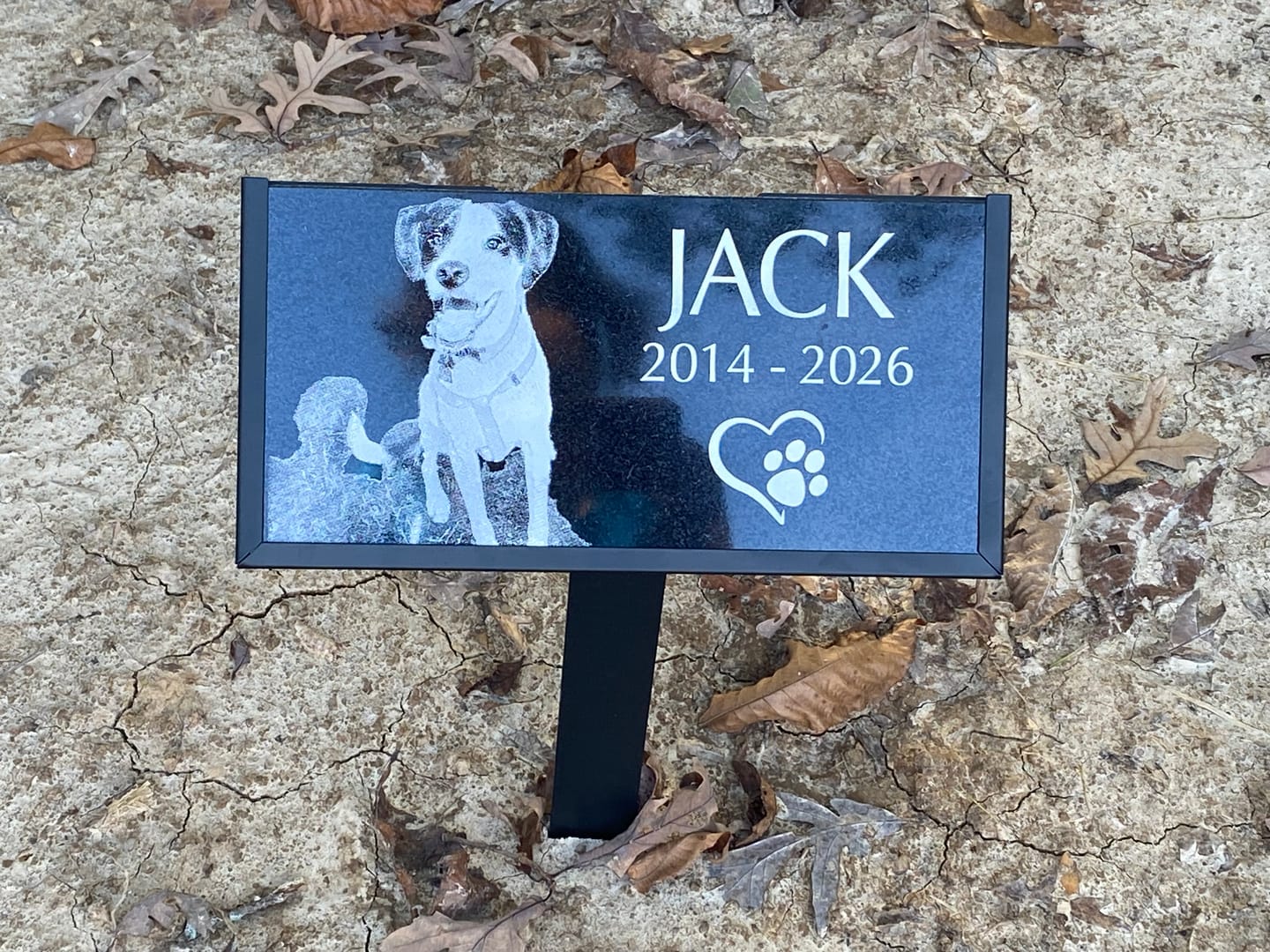 Customer photo review of Outdoor Garden stake Simple Elegant Pet Memorial Plaque