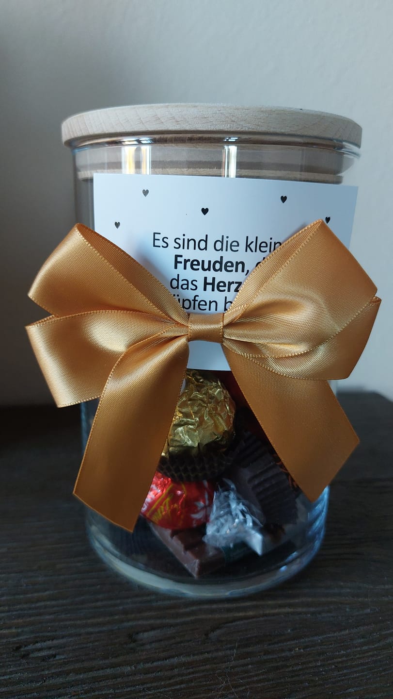 Customer photo review of Geschenk-Glas "Adventskalender, 24 süße Gründe"