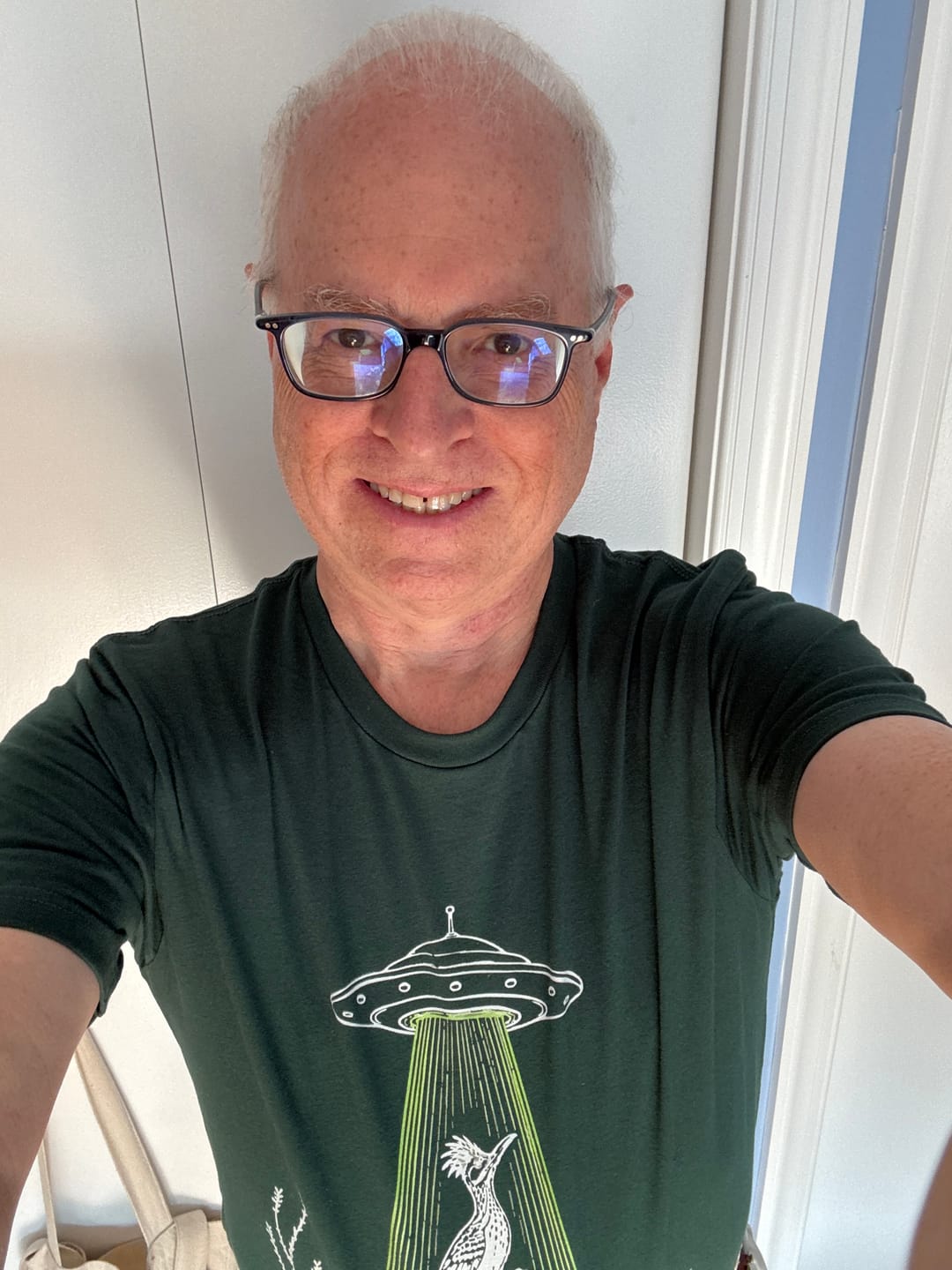 Customer photo review of Roadrunner and UFO Back Design Tee