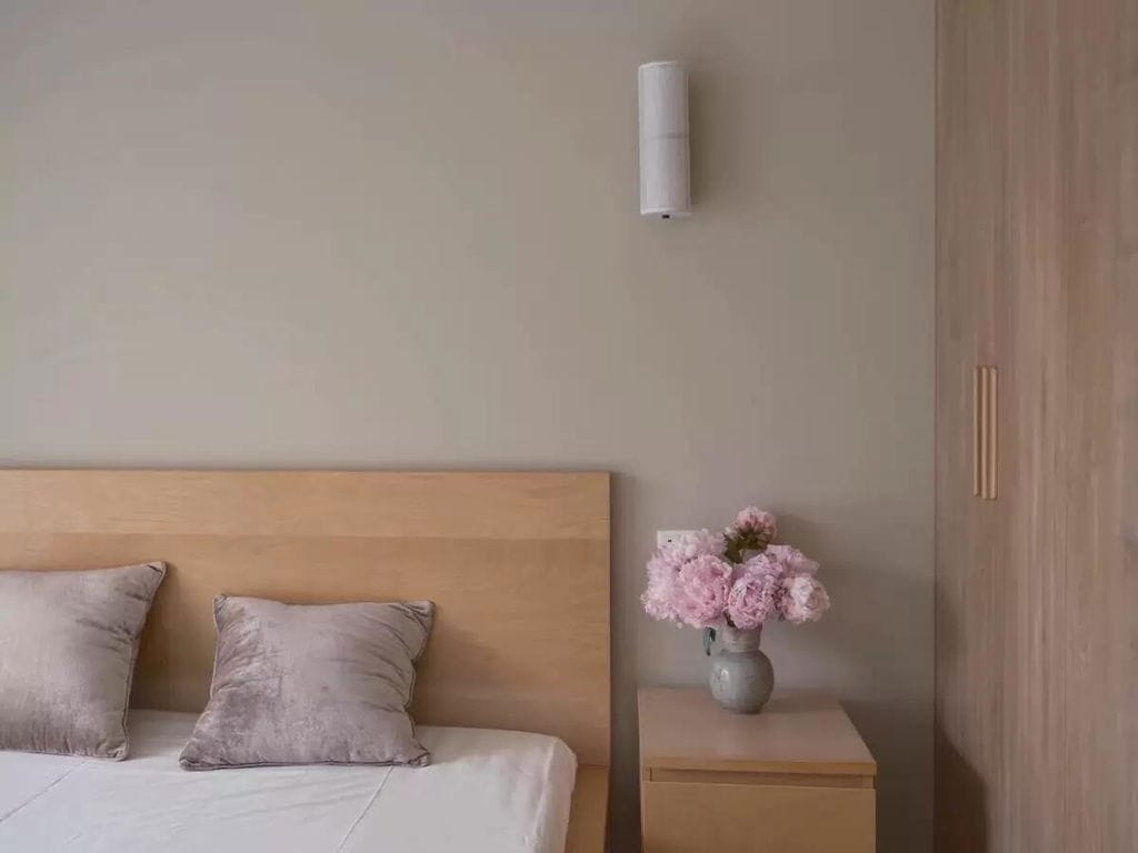 Customer photo review of Fabric Cylinder Plug In Wall Light, Black Frame, Wall Sconce