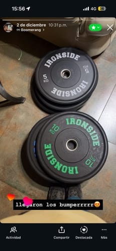 Customer photo review of Disco Olímpico Pro Bumper (5 a 25 KG) IRONSIDE