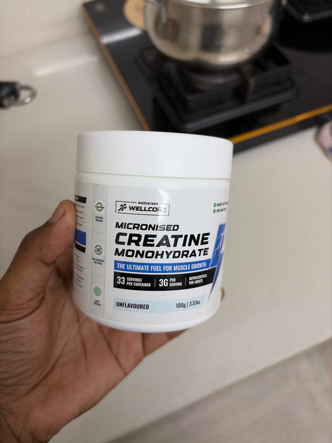 Customer photo review of Wellcore - Micronised Creatine Monohydrate (100g, 33 Servings)