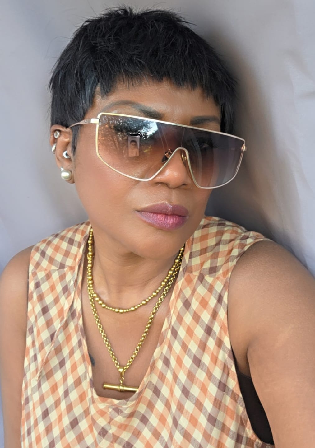 Customer photo review of XL T-Bar Necklace silver