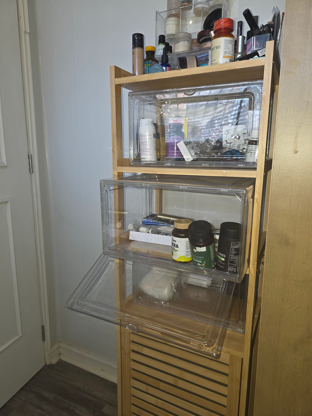 Customer photo review of Caja Para Zapatos Transparente Organizador Lateral Apilable