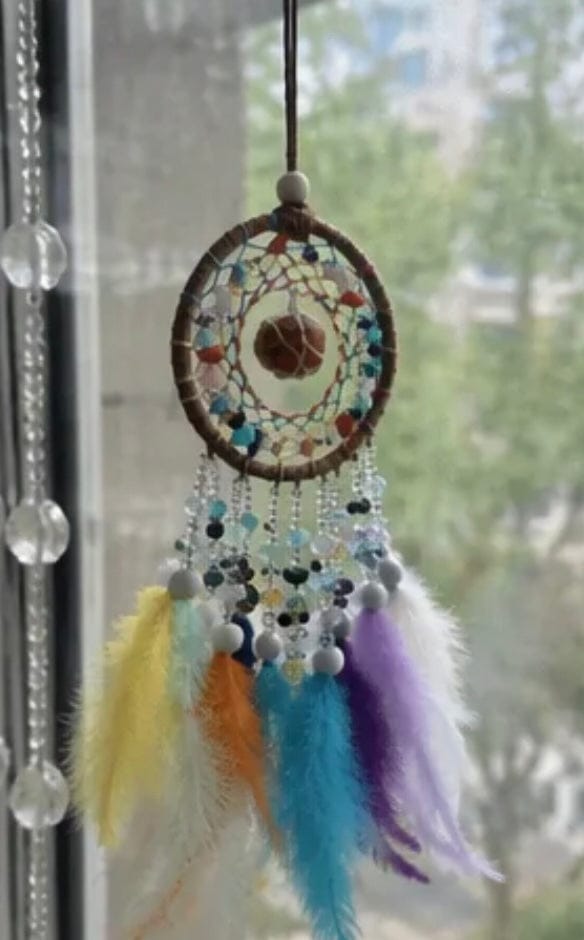 Customer photo review of Natural Stone Dreamcatcher Wall Hanging – Feather Boho Home Decor