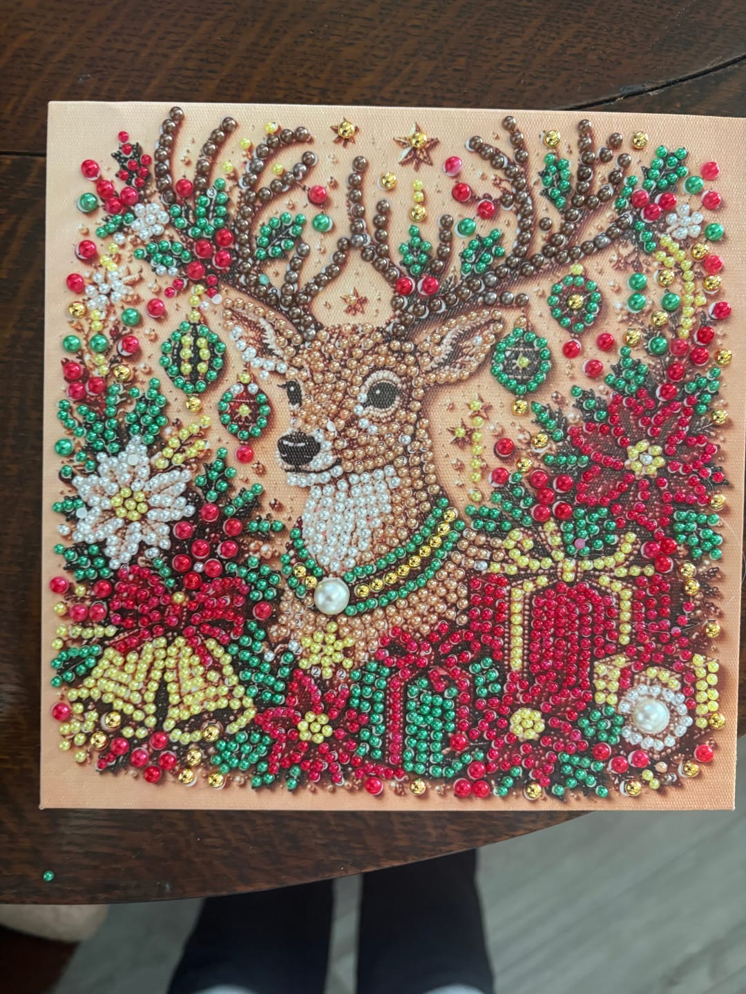 Customer photo review of Personalized 3D Pearl Art DIY Kit – Custom Name Holiday Canvas Wall Decor