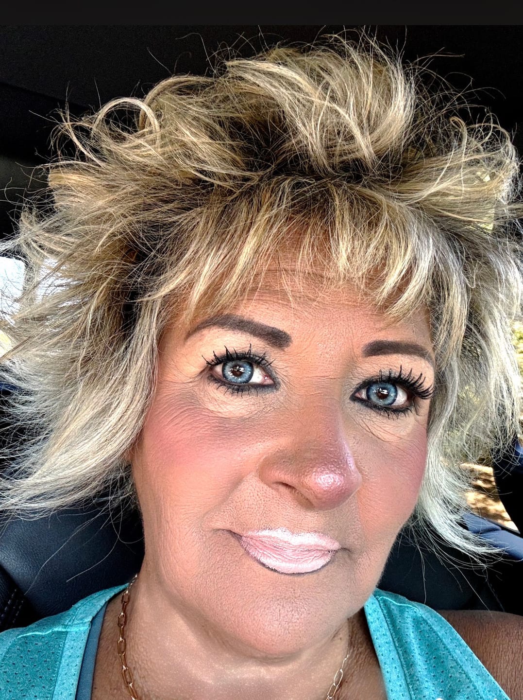Customer photo review of Himalaya Blue Prescription Colored Contact Lenses