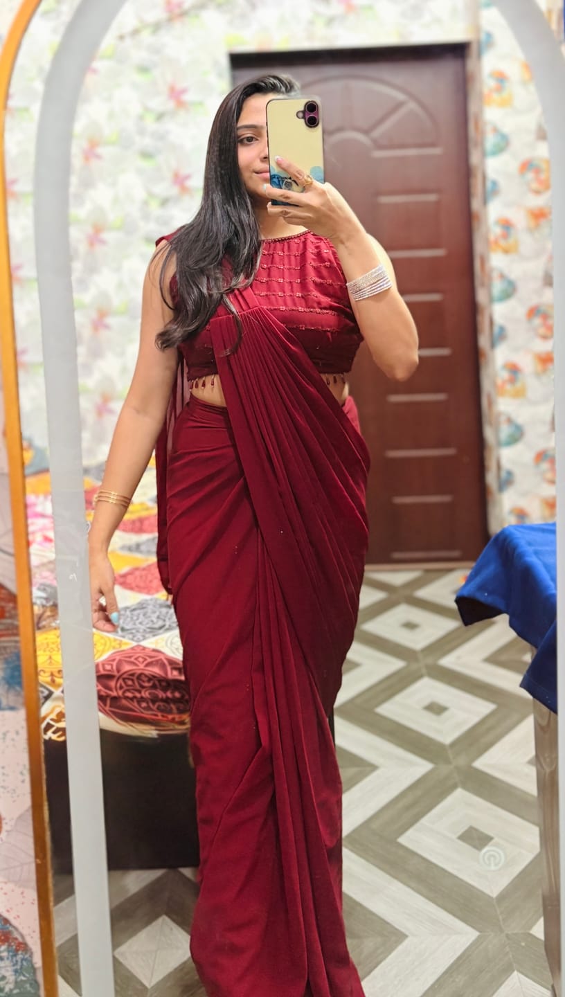 Customer photo review of Mastaani Ruby Drape Saree Set