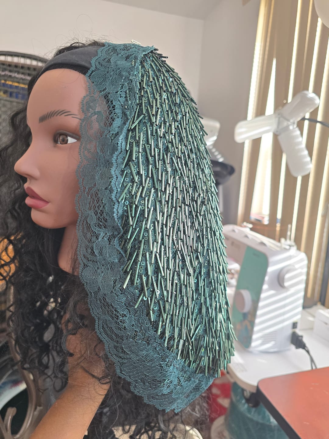 Customer photo review of Rose Gold Fringe Sequin on Mesh
