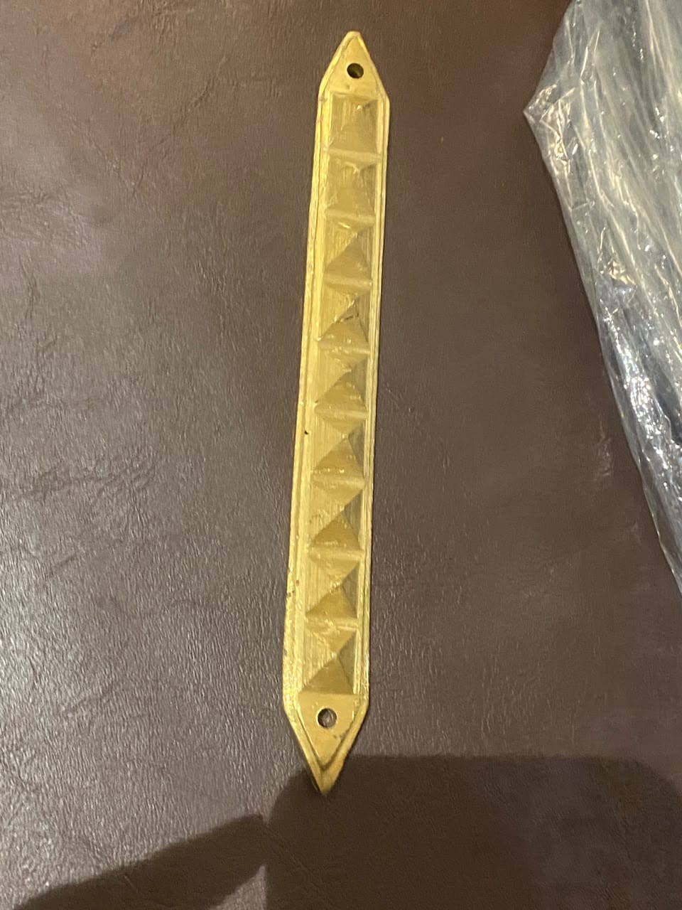 Customer photo review of 9 Pyramid Strips – Vastu Remedy for Door Threshold & Toilet Energy Blocking | Copper/Brass/Lead Door Corrections | 7 inches