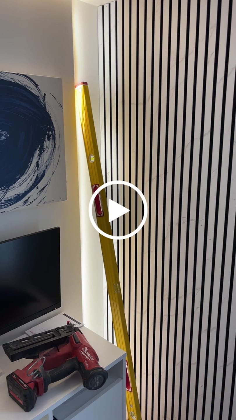 Customer video review of White Marble Acoustic Slat Wall Panels — Decorative MDF Wood Panels 2.4m x 0.6m