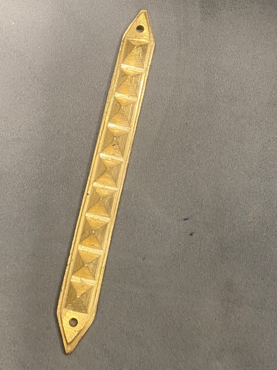 Customer photo review of 9 Pyramid Strips – Vastu Remedy for Door Threshold & Toilet Energy Blocking | Copper/Brass/Lead Door Corrections | 7 inches