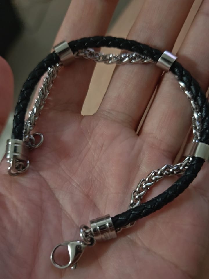 Customer photo review of Forge Leather Bracelet