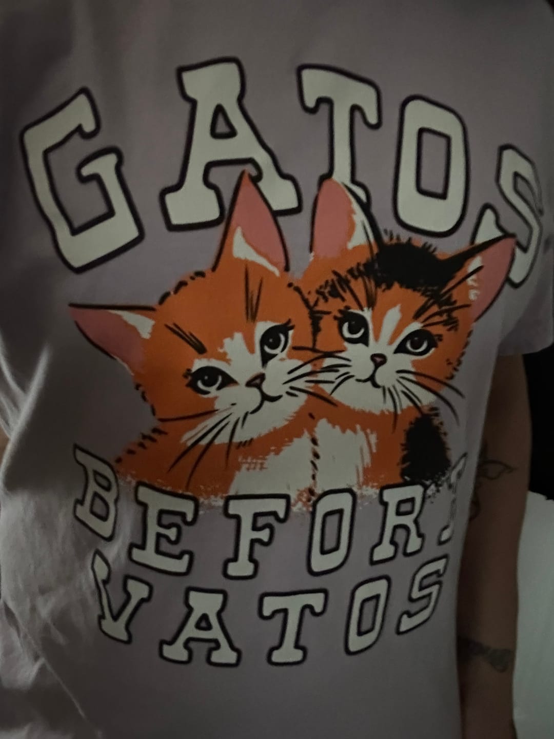 Customer photo review of Gatos Before Vatos Comfort Colors Tee