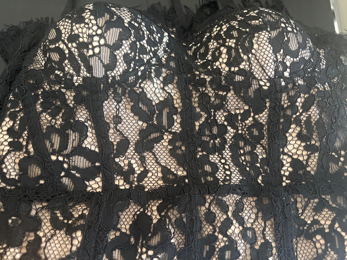 Customer photo review of Lace Corset Maxi Dress