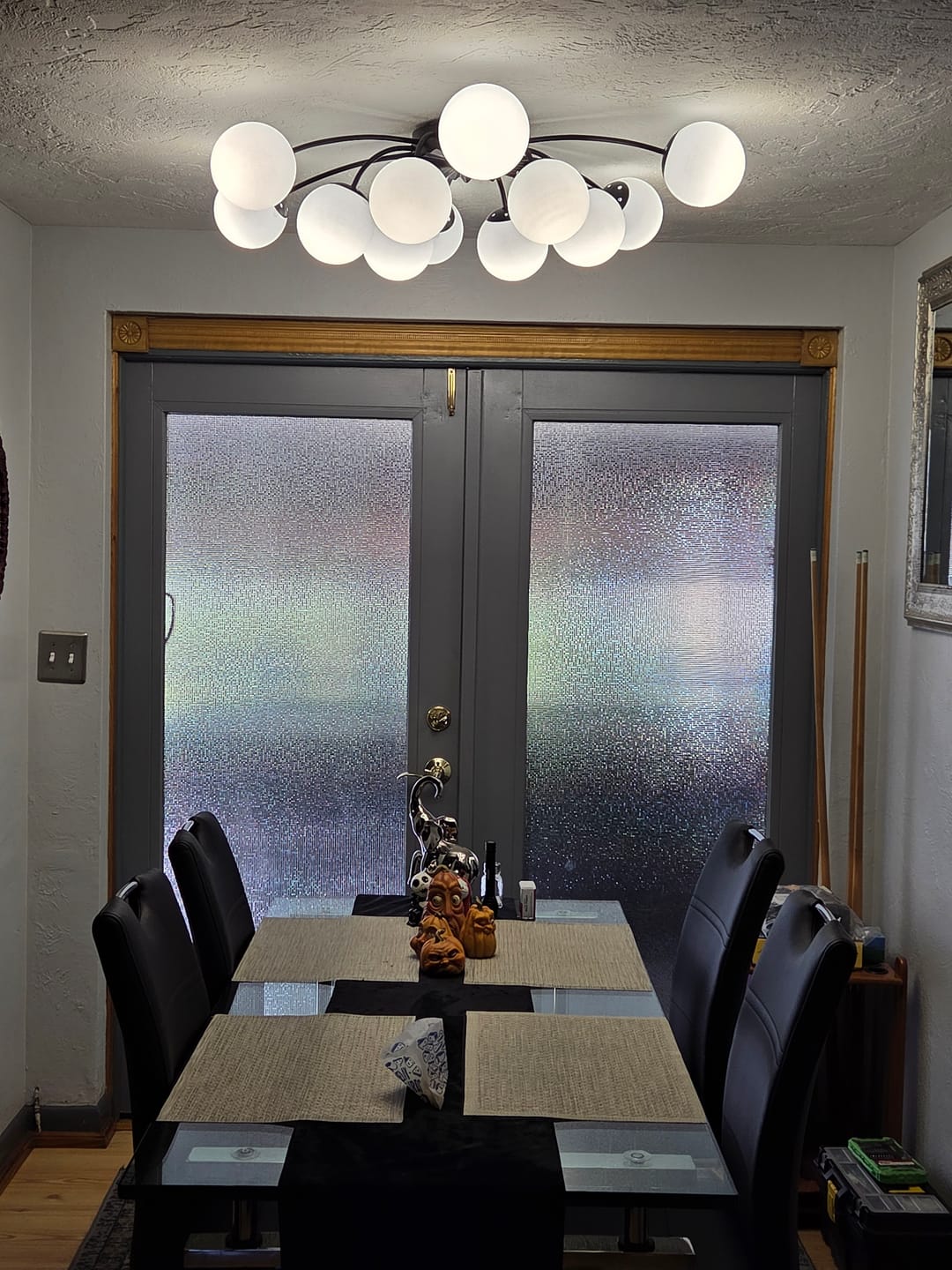 Customer photo review of Blossom 12-Light Opal Glass Bubble Semi Flush Chandelier