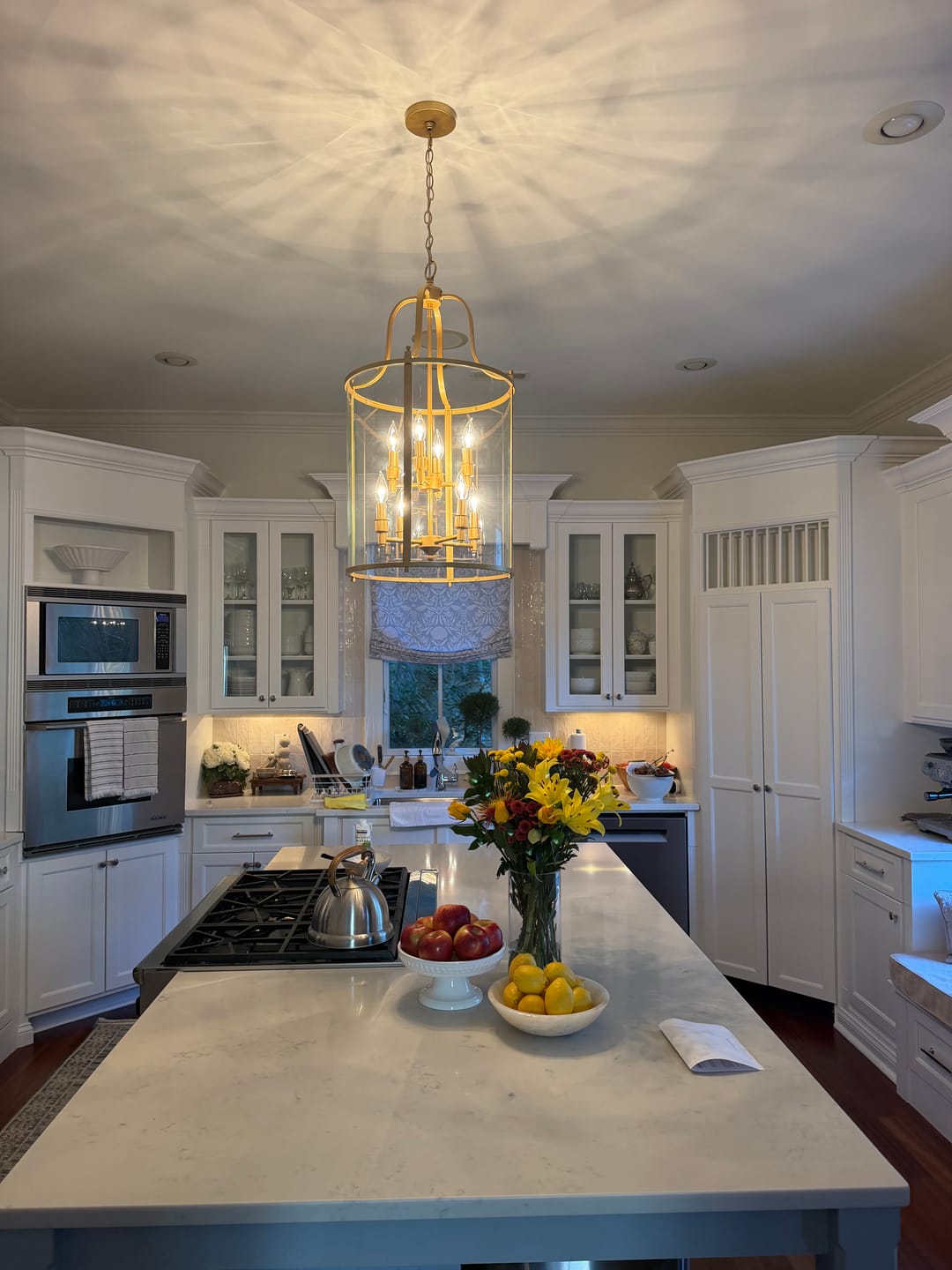 Customer photo review of Farmhouse Wide Clear Glass Cylinder Cage Pendant
