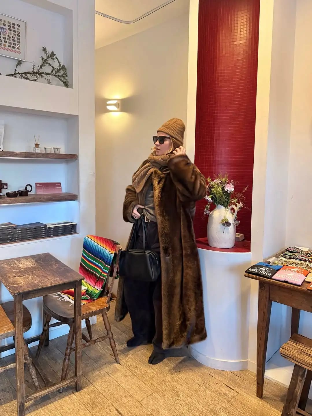 Customer photo review of Jasmine Faux Fur Long Overcoat