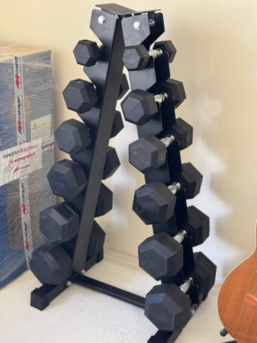 Customer photo review of Pack IRONSIDE Mancuernas Hexagonales (KG) + Rack de Almacenamiento