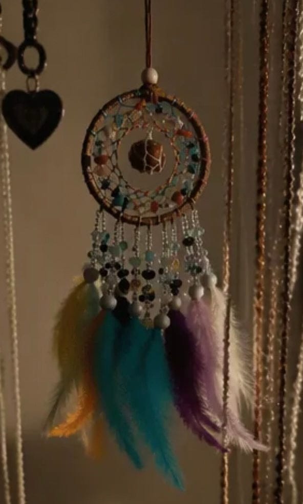 Customer photo review of Natural Stone Dreamcatcher Wall Hanging – Feather Boho Home Decor