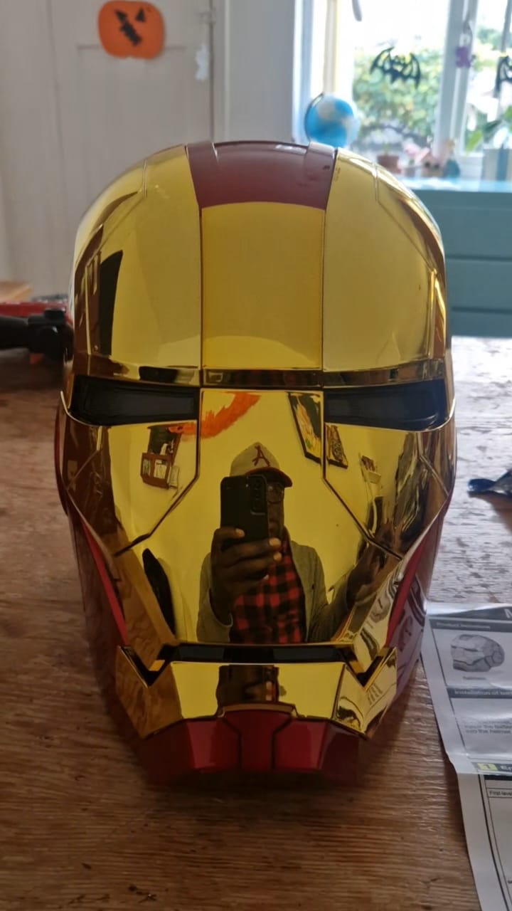 Customer photo review of Iron Man MK 5 Wearable Electronic Helmet Voice Activated Replica Prop