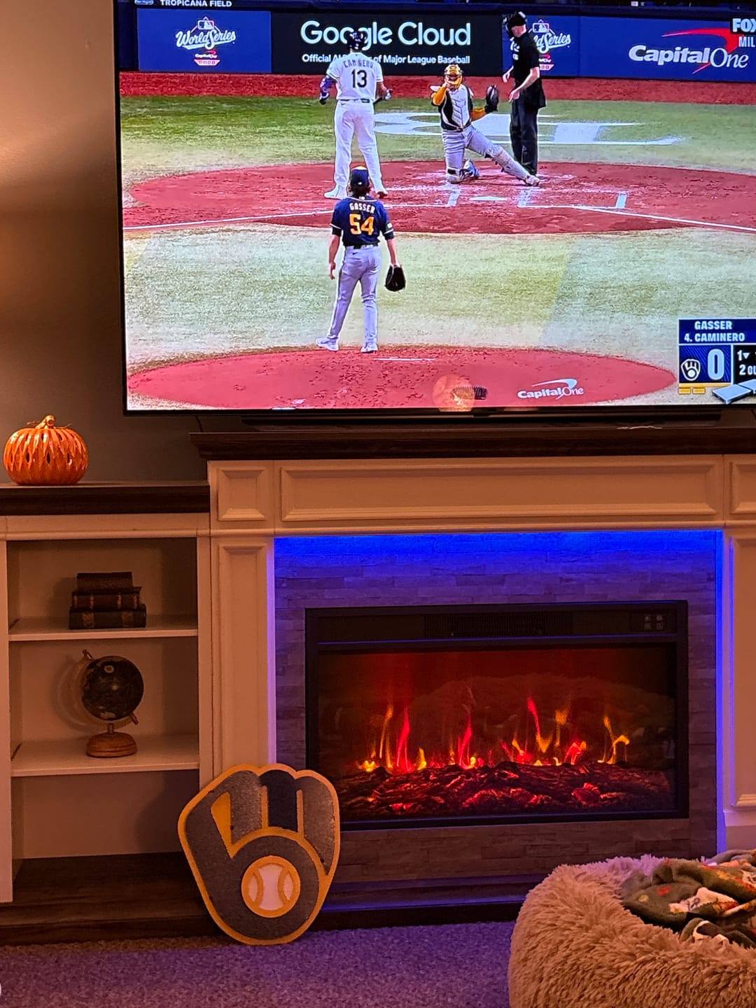 Customer photo review of Milwaukee Brewers Current "BALL-IN-GLOVE" 3D Vintage Metal Wall Art