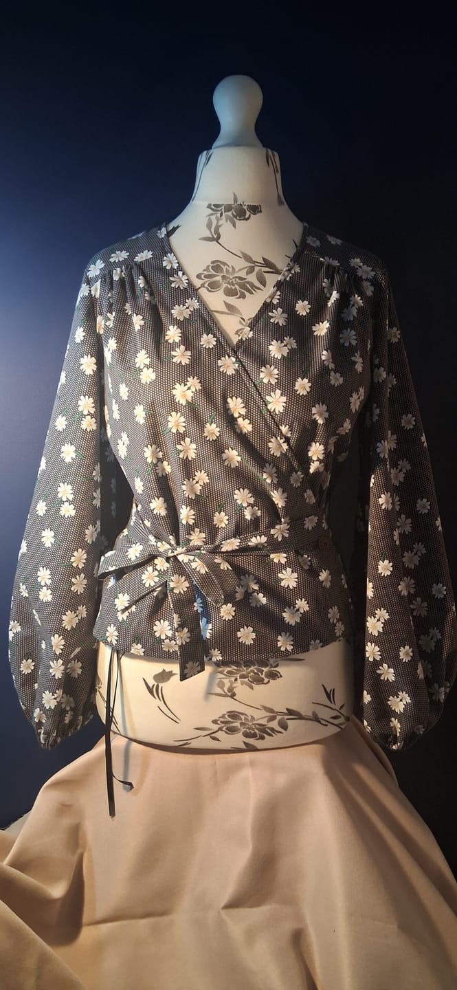 Customer photo review of White Flowers and Polka Dots Polycotton Fabric