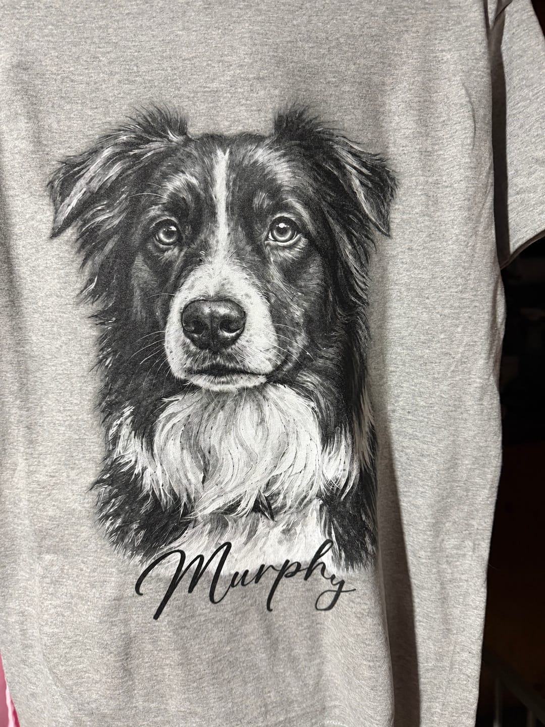 Customer photo review of Charcoal Pencil Sketch Pet Custome Tshirt