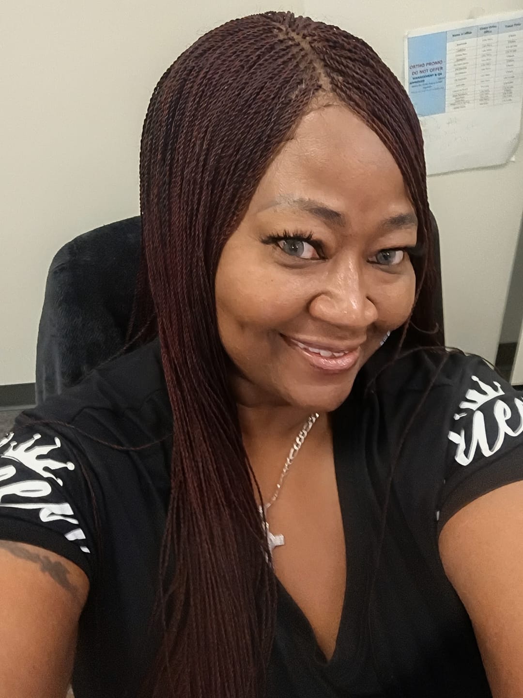 Customer photo review of Mica - Micro Senegalese Twist Pre Bleached Swiss HD Full Lace Knotless Braids Wig 799 Strands