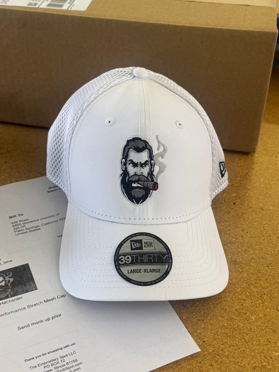 Customer photo review of 39THIRTY Performance Stretch Mesh Cap NE1130