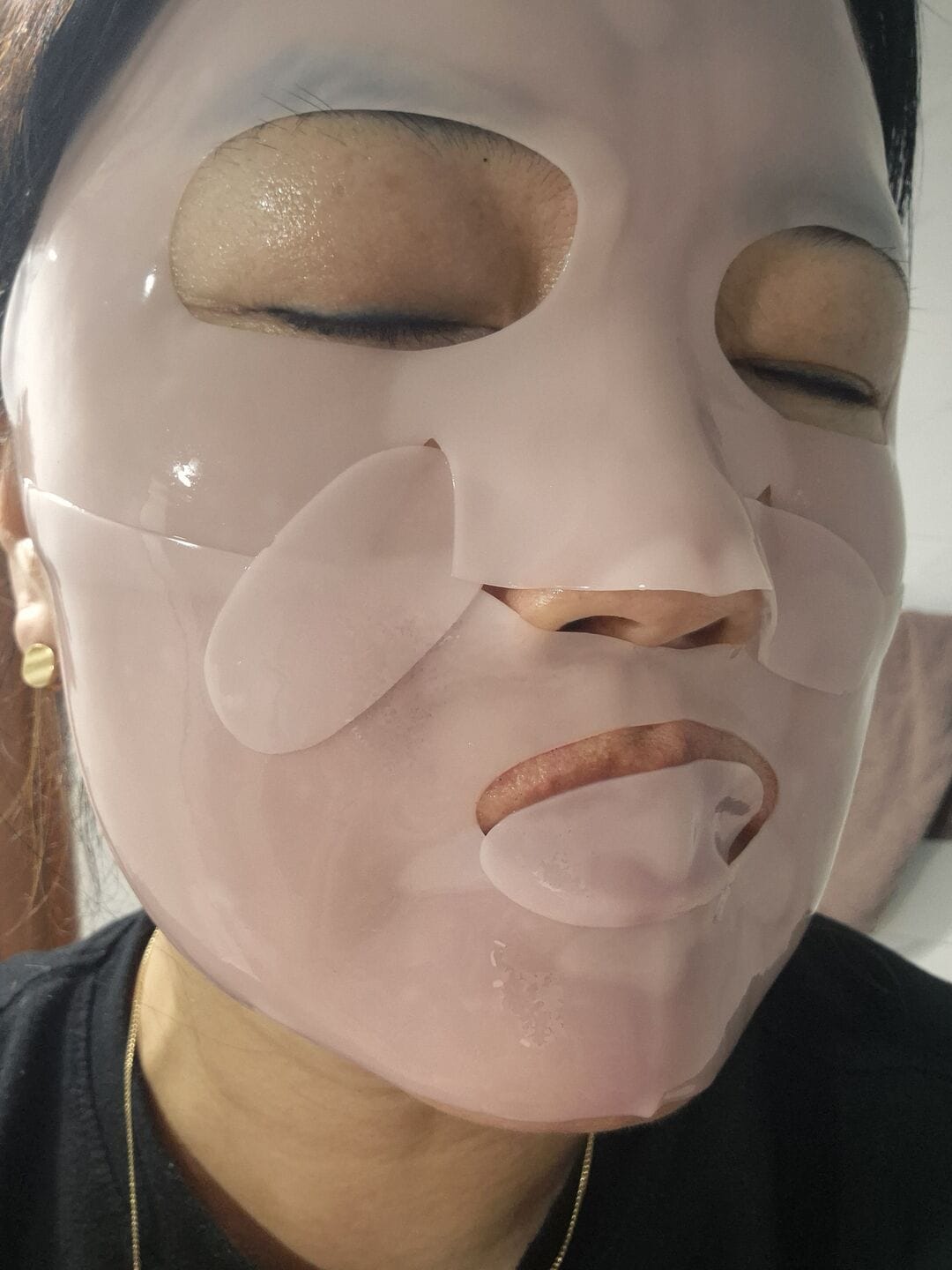 Customer photo review of Glass Skin Collagen Mask (5 sheets)