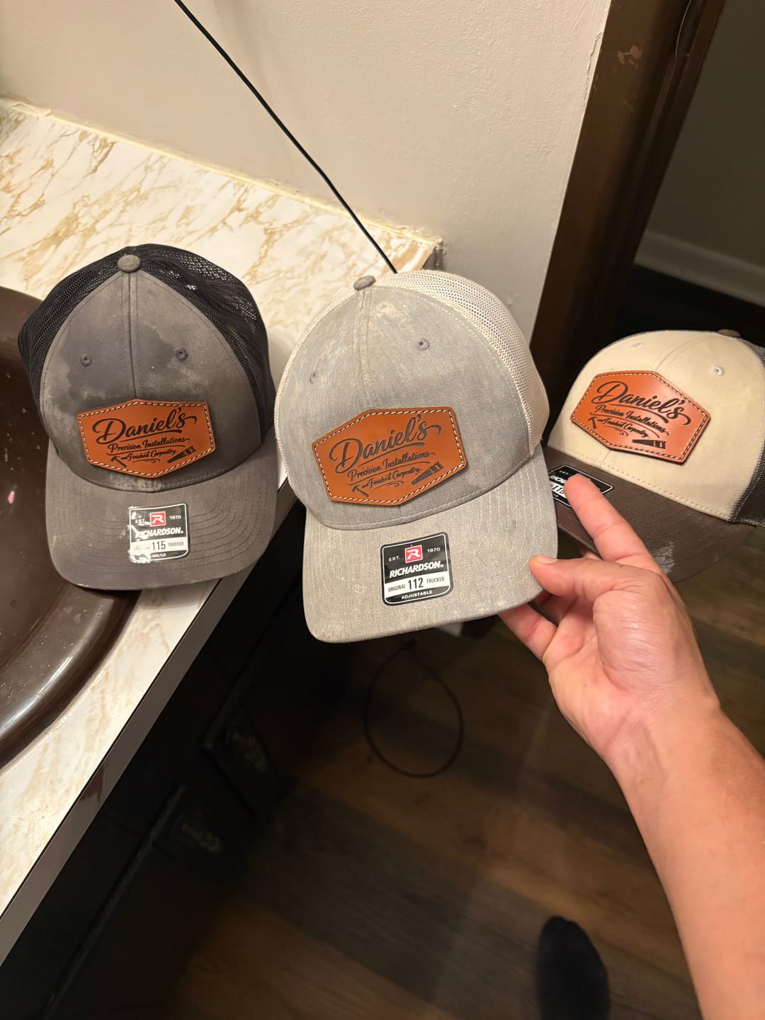 Customer photo review of Richardson 115 Custom Leather Patch Hats