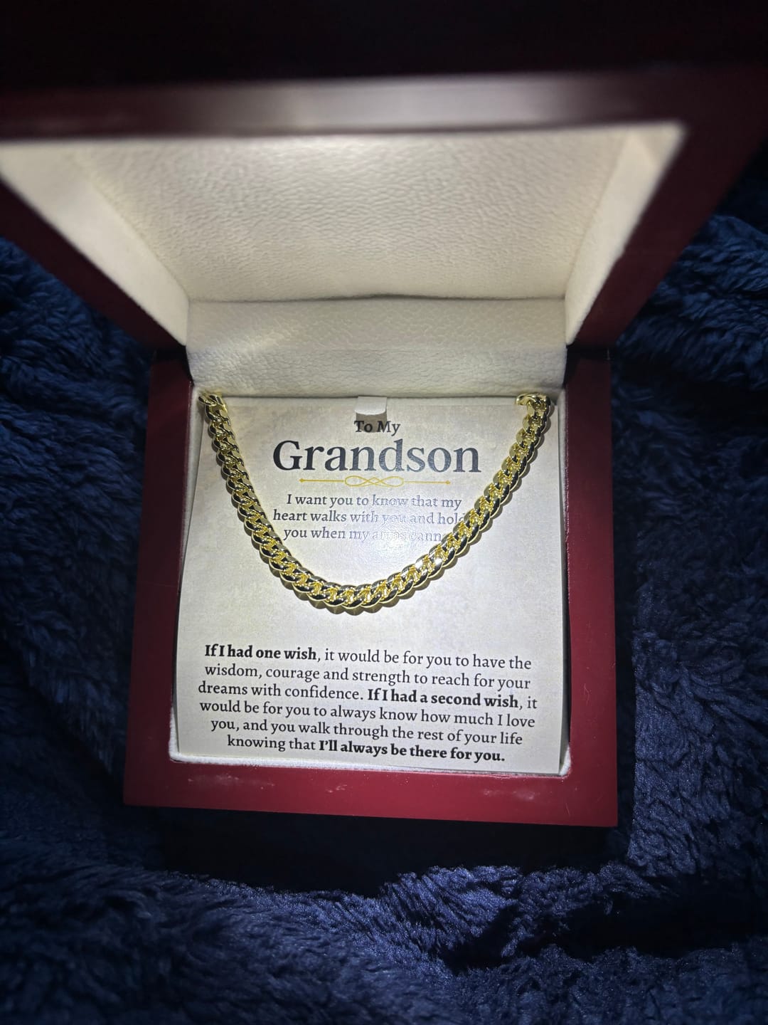 Customer photo review of To My Grandson - Cuban Link Chain Gift Set - SS160