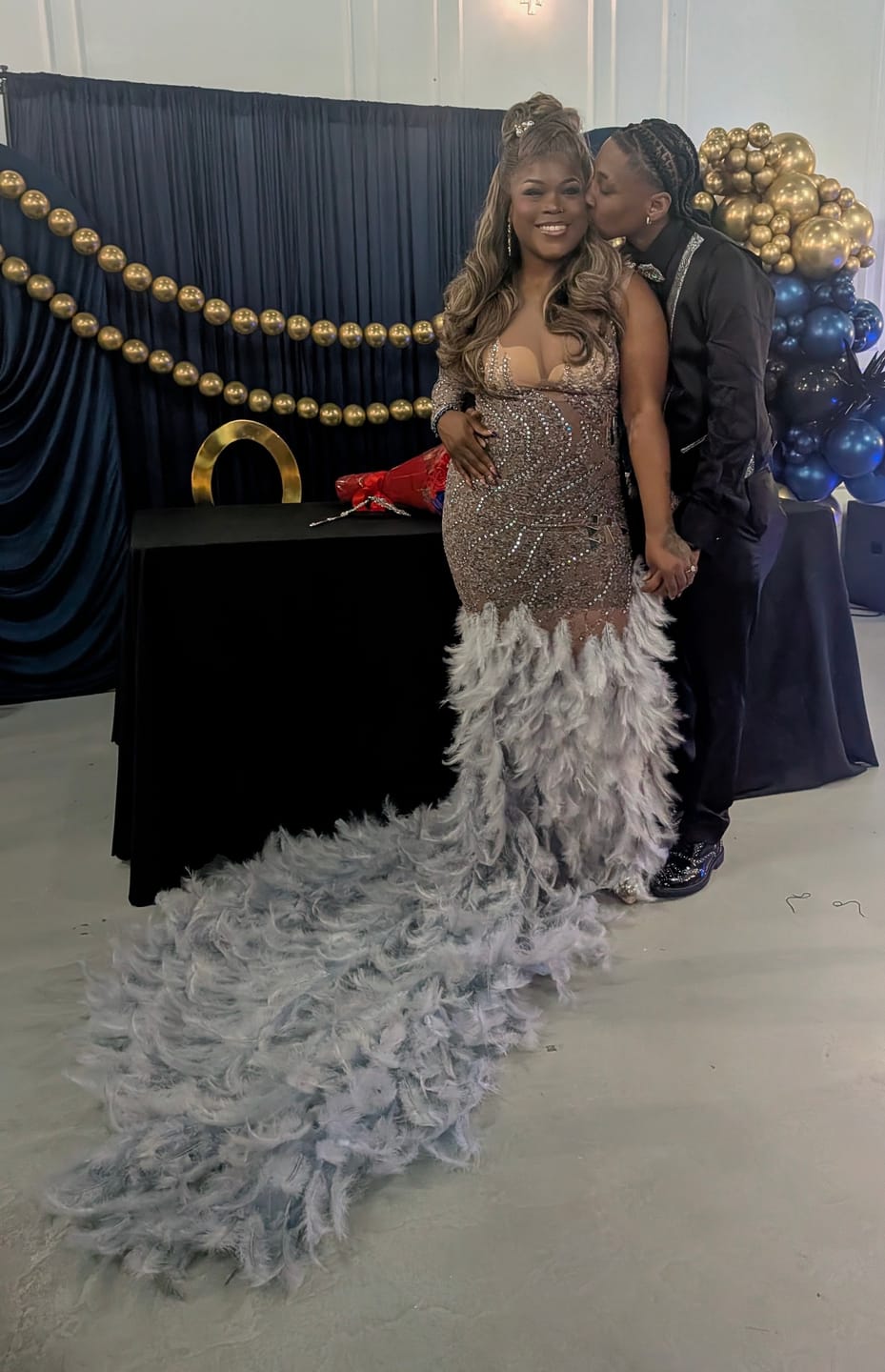 Customer photo review of Senorita Feather Dress (Ready to Ship)