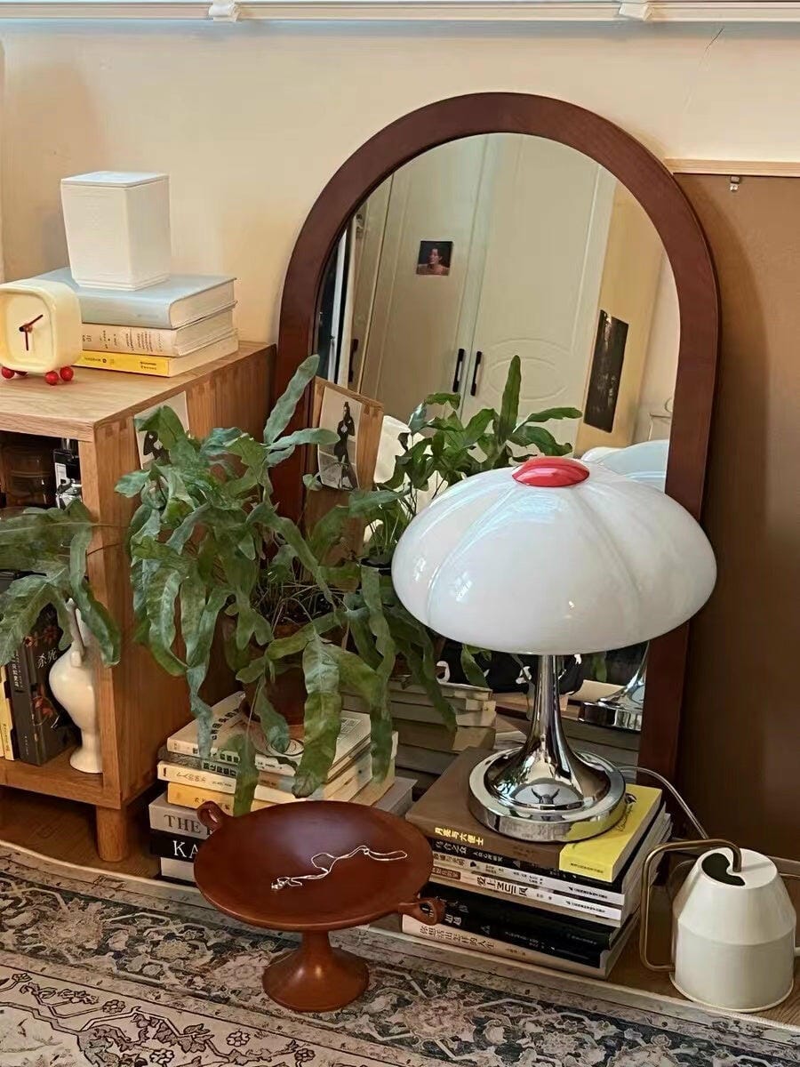 Customer photo review of Chrome Table Lamp, Glass Accents on Metal Base, Plug In