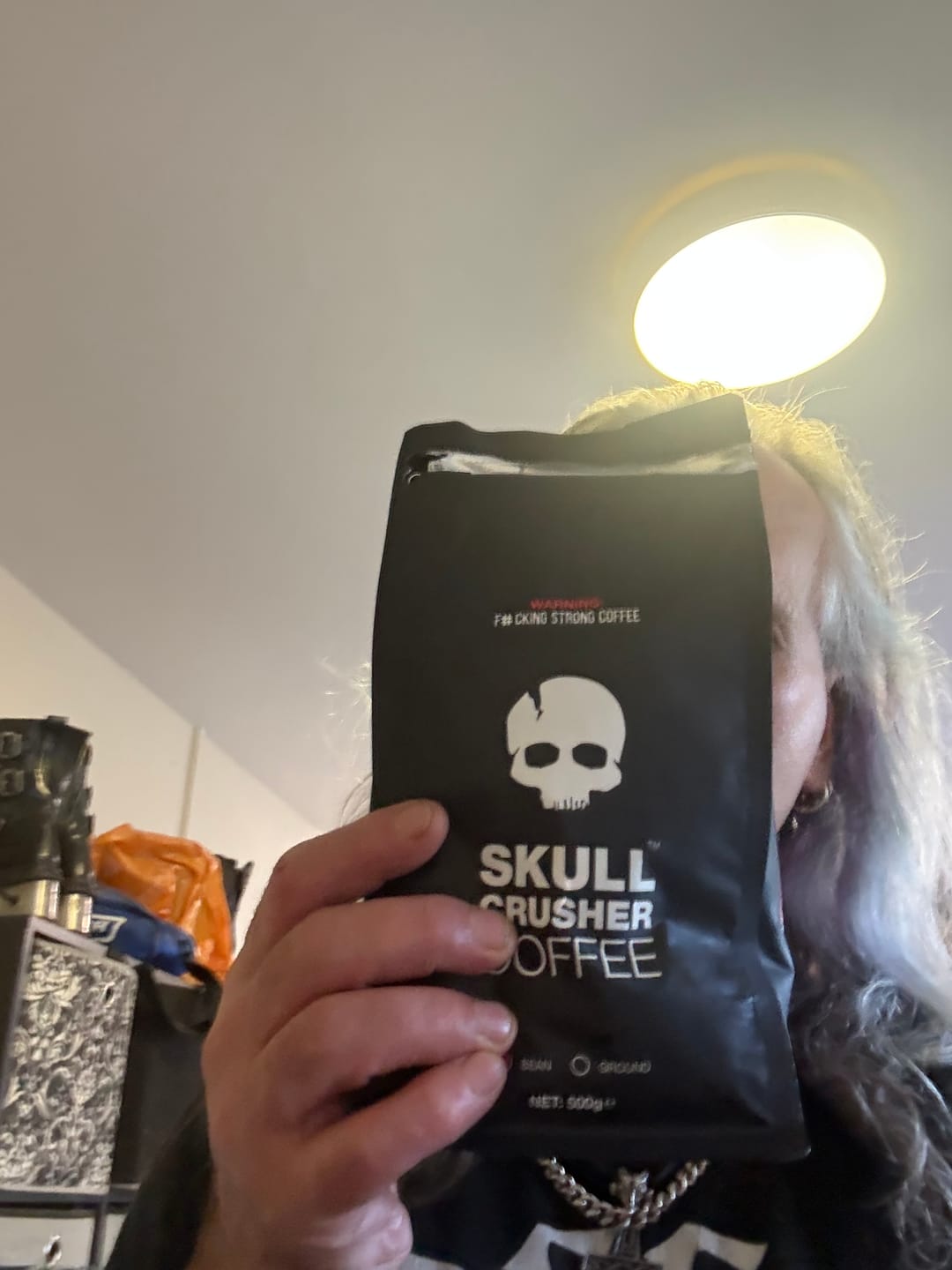 Customer photo review of Skull Crusher - High Caffeine Coffee