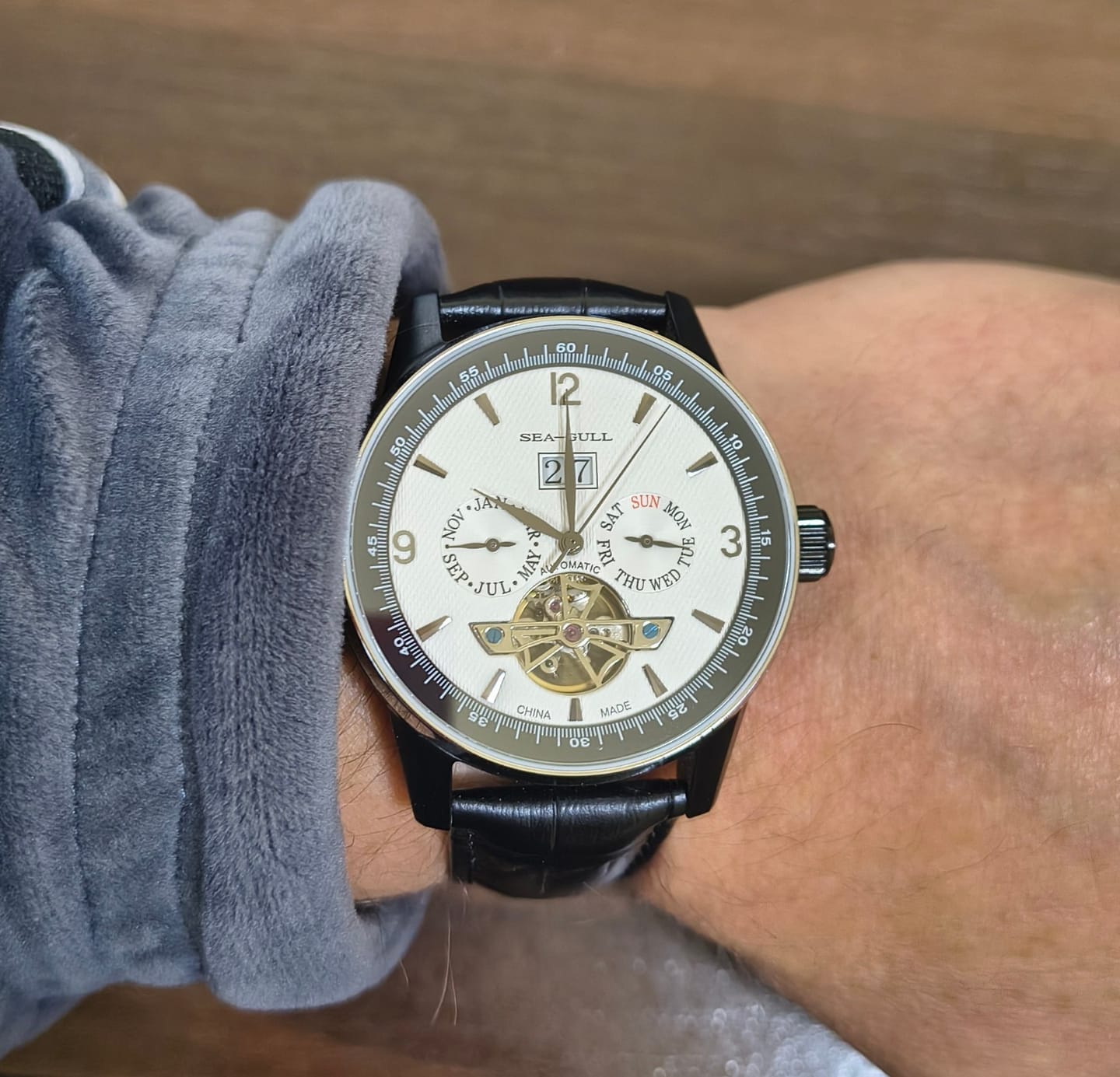 Customer photo review of Multifunctional Full Calendar Date Day Display Open Heart Dress Watch 43mm